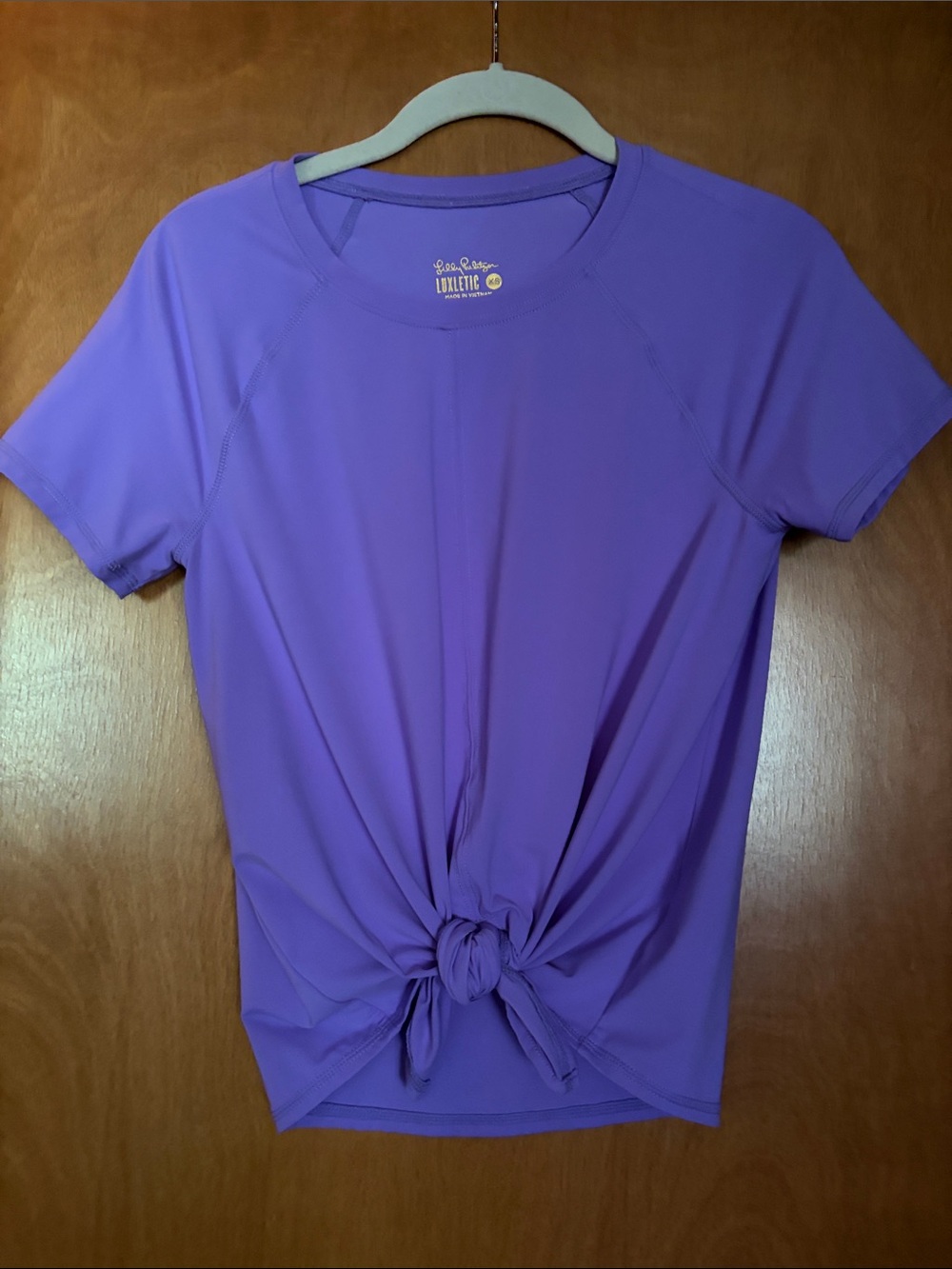 Lilly Pulitzer Purple Short Sleeve Tie-Front Tee